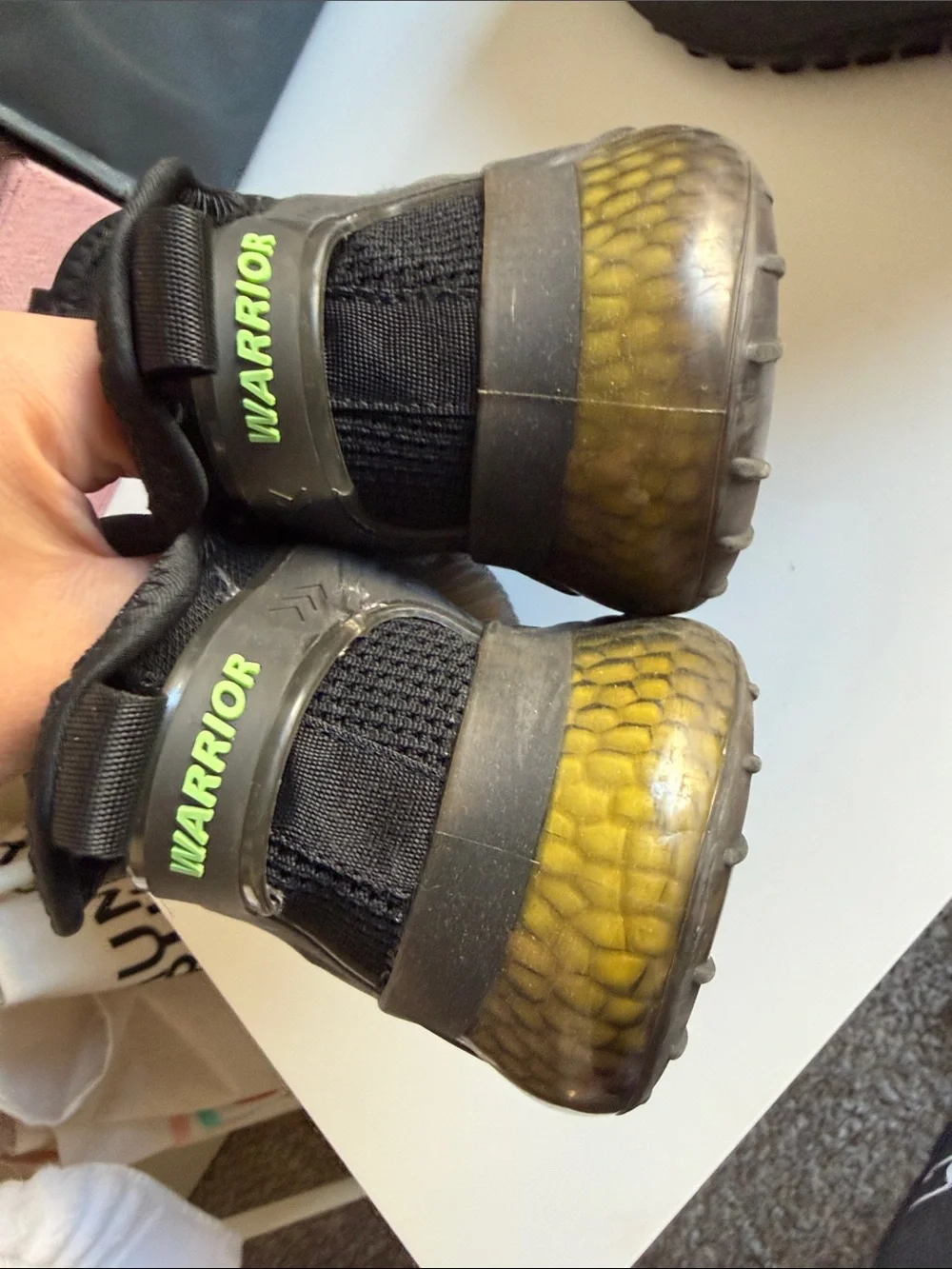 Men's Black Athletic Sneakers with Green Accent